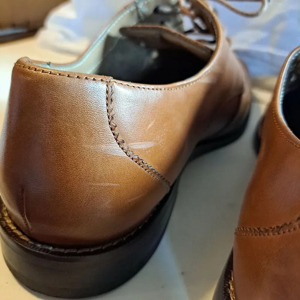Florsheim Montinaro Leather Cap Toe Men's size 11.5D 11738 Tan Brown NEW scuffs
